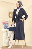A.L. - Overcoat 4398AL357-MS Navy Blue