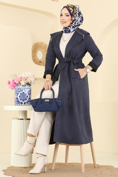 A.L. - Overcoat 4398AL357-MS Navy Blue
