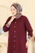 Overcoat 4518PM271-MS Burgundy - Thumbnail