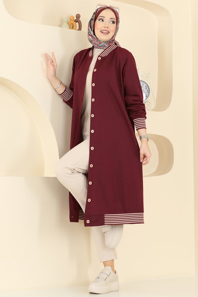 P.R.M. - Overcoat 4518PM271-MS Burgundy - 426754