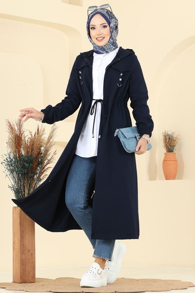 D.V.L. - Overcoat 467DVL817-MS Navy Blue - 395571