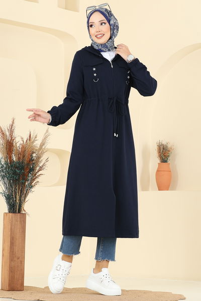 D.V.L. - Overcoat 467DVL817-MS Navy Blue - 395572