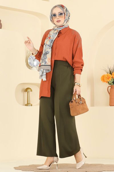 E.R.K. - بنطلون اخضر عفني 0651ERK1158-MS