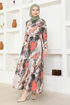 Patterned Dress ZNK4664 Anthracite - Thumbnail
