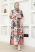 Patterned Dress ZNK4664 Anthracite - Thumbnail