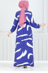 Patterned Viscose Dress 800OZR1047-M Saks - Thumbnail