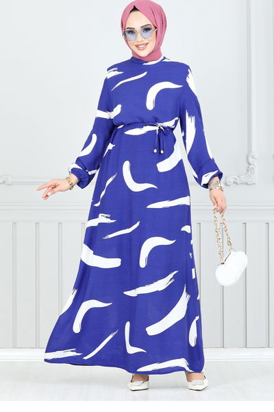 MRV O.Z.R. - Patterned Viscose Dress 800OZR1047-M Saks - 350422