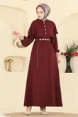 A.R.T. - Pelerin Detaylı Dabıl Elbise 875ART1138-MS Bordo