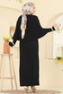 Pelerin Detaylı Elbiseli Takım 4478BRZ597-MS Siyah - Thumbnail