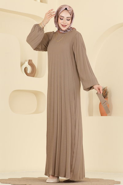 M.S.Z. - Pilise Detay Kemerli Elbise 2340MSZ1172-MS Vizyon - 420620