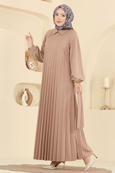 E.D.F. - Pilise Detay Kuşaklı Elbise 5733EDF311-MS Vizyon - 422044