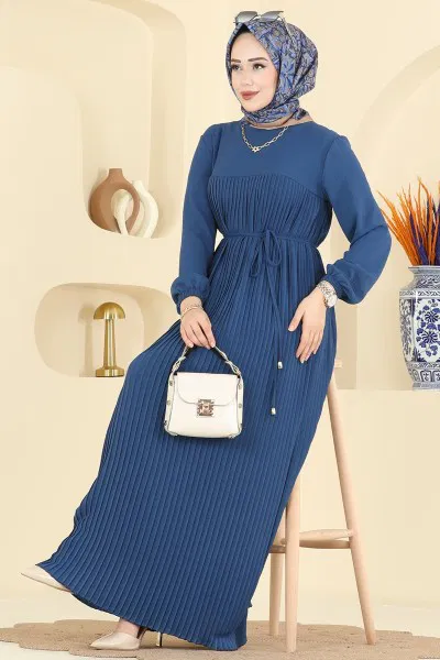 M.S.Z. - Pilise Detaylı Aerobin Elbise 2465MSZ1172-MS İndigo