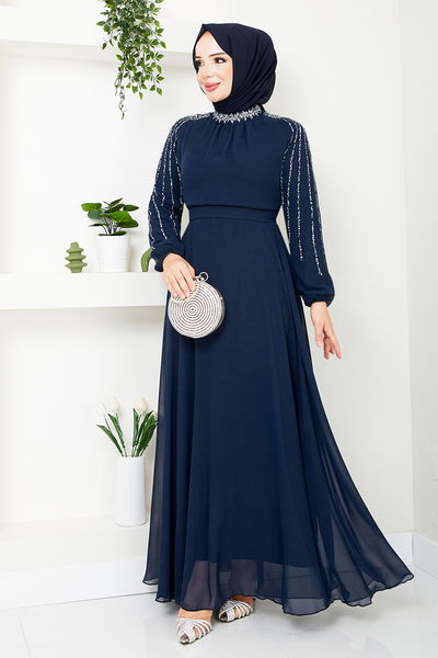 MRV L.P.N. - Poignées Brodé Robe de soirée Numéro de pièce 6089LPN909-M Laci - 344525