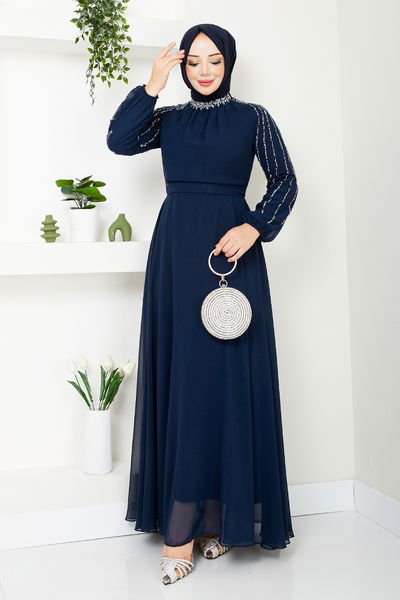 MRV L.P.N. - Poignées Brodé Robe de soirée Numéro de pièce 6089LPN909-M Laci - 344526