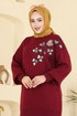 Pul İşlemeli Triko Takım 1101MT581-MS Bordo - Thumbnail