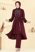 Pul Payet Detay Takım ASM2805-MS Bordo - Thumbnail