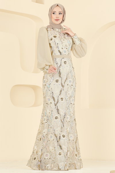 E.L.C.K. - Pul Payet Detaylı Abiye 2847ELCK1161-MS Gold - 420097