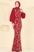Pul Payet Detaylı Abiye 2847ELCK1161-MS Kırmızı - Thumbnail
