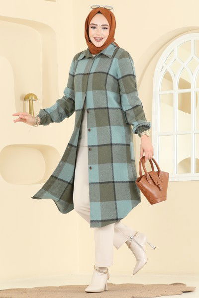 K.T.R. - Renkli Desenli Ekose Tunik 3070KTR750-MS Mint