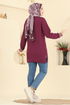 Ribana Detay Armalı Tunik 708PM271-MS Açık Bordo - Thumbnail