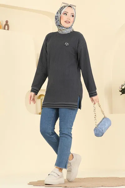 P.R.M. - Ribana Detay Armalı Tunik 708PM271-MS Antrasit - 423240