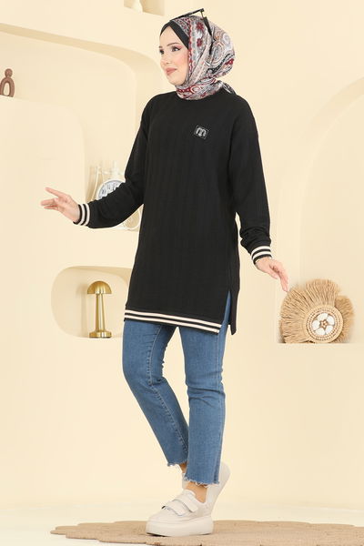 P.R.M. - Ribana Detay Armalı Tunik 708PM271-MS Siyah - 423353