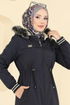Ribana Detay Kürklü Kaban 2824MSA980-MS Laci - Thumbnail
