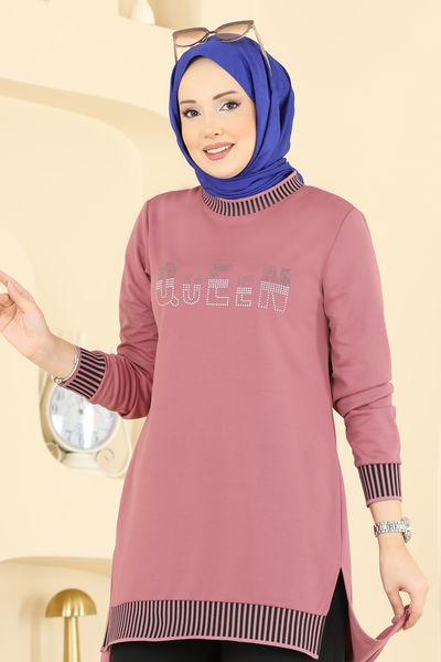 S.L.K. - Ribana Detaylı 2 li Takım 2823SLK540-MS Gül Kurusu - 429935