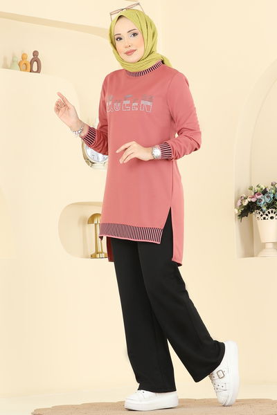 S.L.K. - Ribana Detaylı 2 li Takım 2823SLK540-MS Somon - 429982