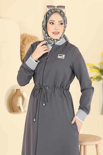 S.L. - Ribana Detaylı Dabıl Ferace 2807SL432-MS Antrasit - 426170