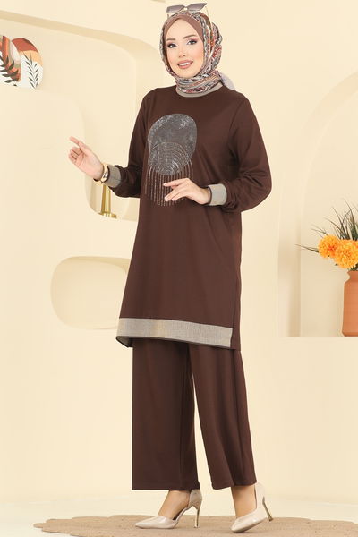 U.Z. - Ribana Detaylı İkili Takım 3462UZ662-MS Kahve - 418097