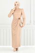 Rose Detail Stylish Dress 0401ALG1079-M Vision - Thumbnail