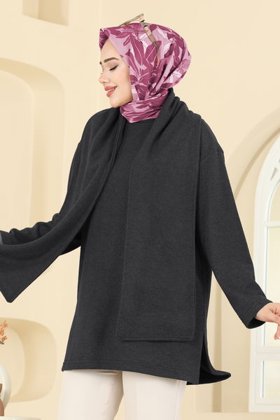 N.F.C. - Şal Aksesuarlı Selanik Tunik 4553NFC1010-MS Antrasit - 415687