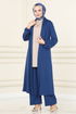 Salaş Üçlü Tesettür Takım 2649ASMK1074-MS İndigo&Vizyon - Thumbnail