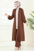 Salaş Üçlü Tesettür Takım 2649ASMK1074-MS Kahve&Vizyon - Thumbnail