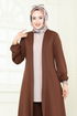 Salaş Üçlü Tesettür Takım 2649ASMK1074-MS Kahve&Vizyon - Thumbnail