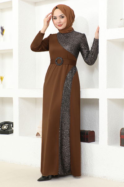 ASM - Scaly Evening dress Brown ASM2524 - 336123