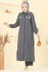 Şerit Detay Tesettür Takım 2710SL432-MS Antrasit - Thumbnail