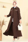 S.L. - Şerit Detay Tesettür Takım 2710SL432-MS Koyu Kahve