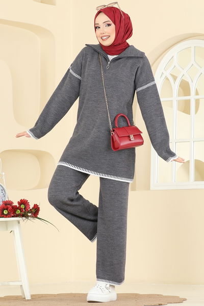 A.Y.D. - Şerit Detay Triko Takım 2759AYD574-MS Antrasit - 415419