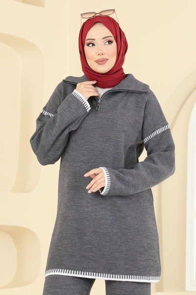 A.Y.D. - Şerit Detay Triko Takım 2759AYD574-MS Antrasit - 415421