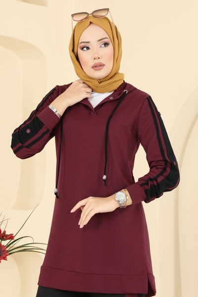 S.L. - Şerit Detaylı İki İp Takım 2751SL432-MS Bordo&Siyah - 415738