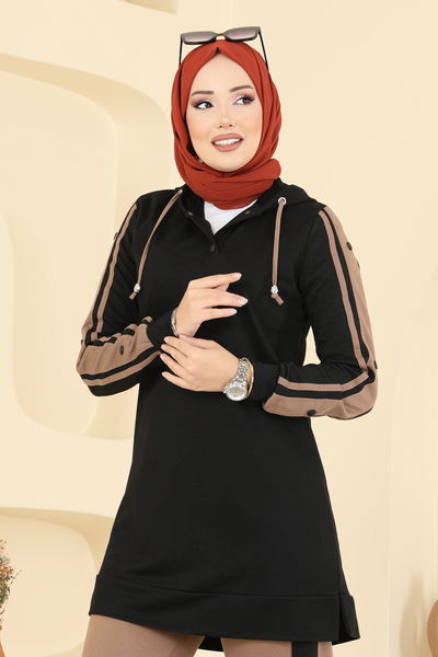 S.L. - Şerit Detaylı İki İp Takım 2751SL432-MS Siyah&Koyu Vizyon - 415754