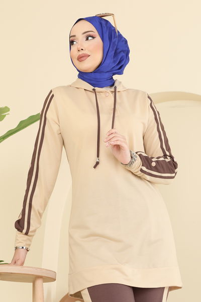 S.L. - Şerit Detaylı İki İp Takım 2751SL432-MS Taş&Pudra Vizyon - 415758