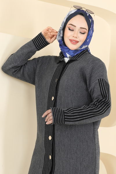 K.L.B. - Şerit Detaylı Triko Takım 0690KLB1050-MS Antrasit - 418203