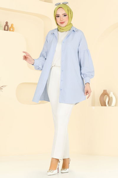 H.B.S. - Shirt 3093HBS856-MS Blue - 388548