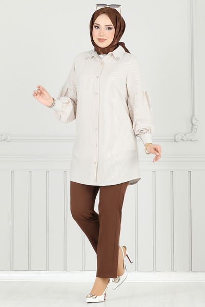 H.B.S. - قميص بيج 3093HBS856-MS - 388565