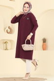 B.O. - Şık Armalı Burgu Tunik 195BO429-MS Bordo