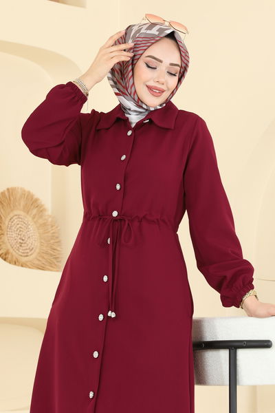 S.L. - Şık Düğmeli Dabıl Takım 2773SL432-MS Bordo - 416882