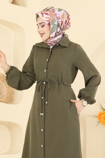 S.L. - Şık Düğmeli Dabıl Takım 2773SL432-MS Haki - 416886